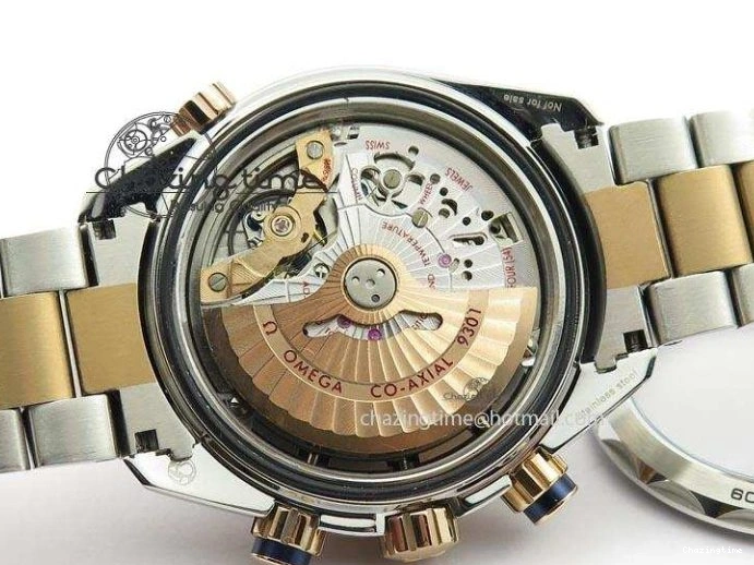 0209 FlexibleFit Seamaster Professional Chrono SS RG Blue Ceramic Blue Dial On SS RG Bracelet A 8211